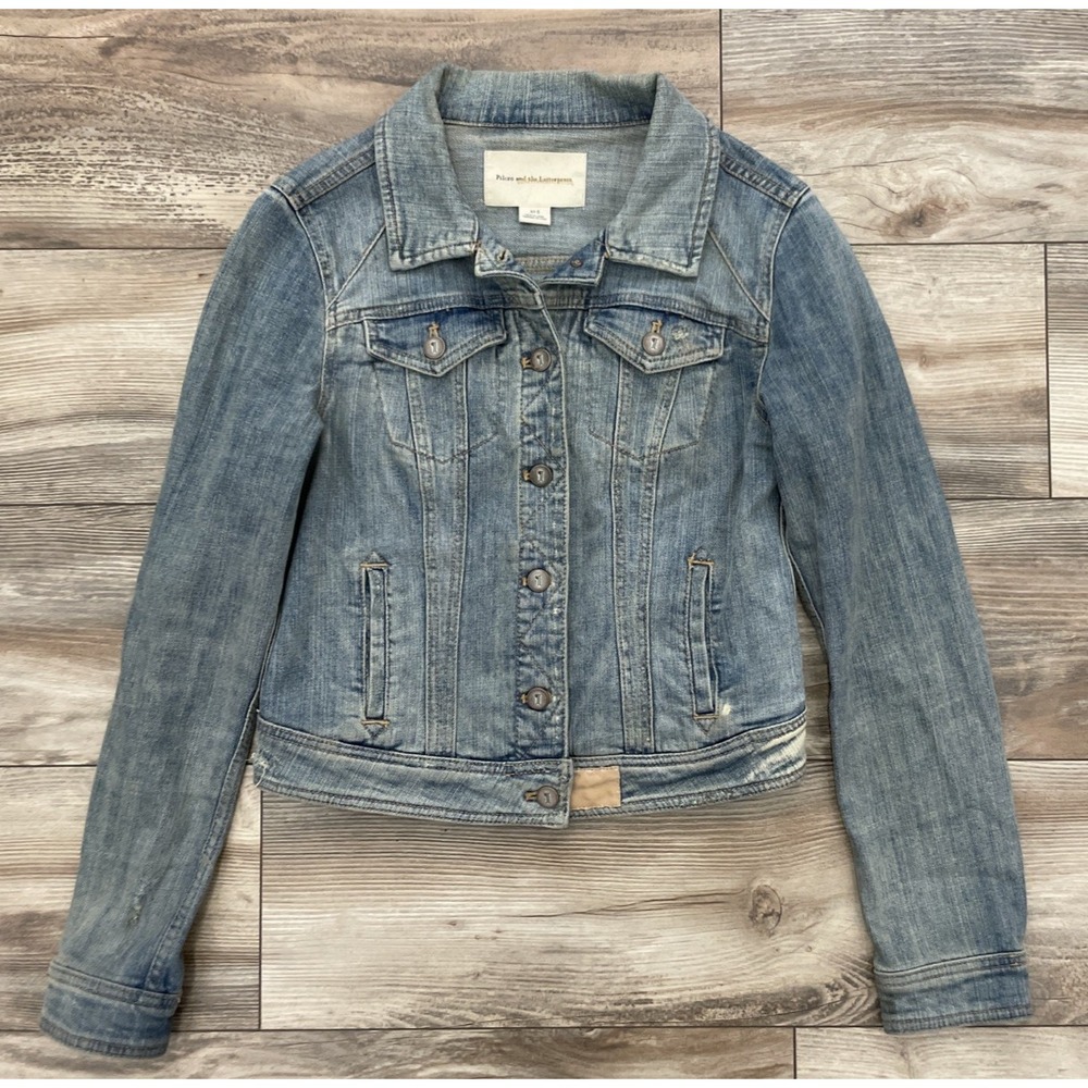 Pilcro And The Letterpress Anthropologie Women’s Small Blue Jean Denim Jacket
